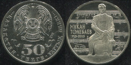 Kazakhstan 50 Tenge. 2013 (Coin KM#NL. Unc) 100 Years Of Birth Of M. Tulebaev - Kazakistan