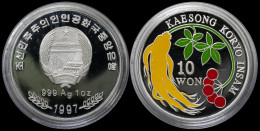 Korea 10 Won. 1997 (Silver. Coin KM#99. Proof) Ginseng. Keasong Koryo Insam - Korea (Nord-)