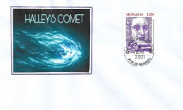 MONACO. Edmond Halley,astronomer. Letter, Monte-Carlo - Astronomie