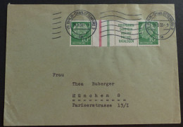 Karte Brief Heus Zusammendruck  ZD  WZ7  Berlin Charlottenburg     1955  #cov 5853 - Se-Tenant
