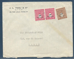 Lettre Affr. 2,40 F X 2 Et 1,20 F Arc De Triomphe Oblitération Illisible 24.3.1948 - 1944-45 Triomfboog