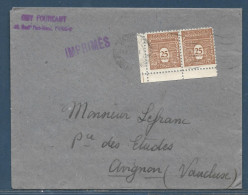 Lettre Affr. 2 X 25 C Arc De Triomphe (tarif Imprimés) Omec Paris 37 Bd Malesherbes 17.1.1945 (enveloppe Non Close) - 1944-45 Triomfboog
