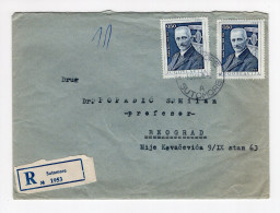 1968. YUGOSLAVIA,MONTENEGRO,SUTOMORE RECORDED COVER TO  BELGRADE,ALEKSA SANTIC STAMP,100 YEARS FROM BIRTH - Covers & Documents