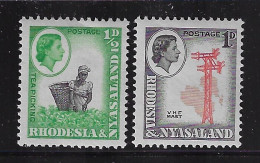 RHODESIA & NYASALAND  1959  SCOTT#158,159 MH - Rhodésie & Nyasaland (1954-1963)