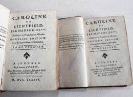CAROLINE DE LICHTFIELD De MADAME DE MONTOLIEU NOUVELLE EDIT 1786 COMPLET T1+T2/2 / LIVRE ANCIEN XVIIIe SIECLE (2204.243) - 1701-1800