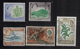 RHODESIA & NYASALAND  1959,1961  SCOTT#165,166,168,178,184 - Rhodésie & Nyasaland (1954-1963)