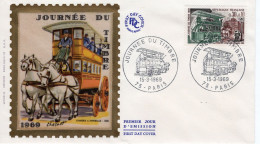 France FDC -  Journée Du Timbre 1969 - Omnibus A Imperiale 1890 -  Envelope Premier Jour D'Emission - Bus