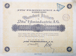 Rare: Autriche 1923: VITA Filmindustrie AG 100 Actions - 20.000 Couronne - Cinéma & Theatre