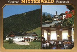 71425199 Faistenau Salzburg Gasthof Mitterwald Dorfstrasse Kirchturm Faistenau - Autres & Non Classés