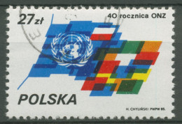 Polen 1985 40 Jahre Vereinte Nationen Flaggen 3004 Gestempelt - Usati