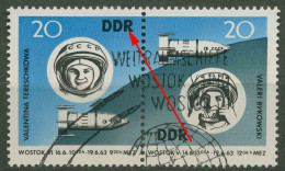 DDR 1963 Raumschiffe WOSTOK Mit Plattenfehler 970 F 1 In 970/71 ZD Sonderstempel - Variétés Et Curiosités