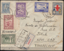 PA 11 - 22/9/1934 - Air Mail. Registered Letter Sent From Greece To Yugoslavia. Zemun Triangle In Transit - Brieven En Documenten