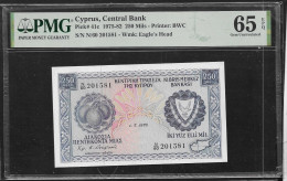 Cyprus  250 MILS 1.5.1978 PMG  65 EPQ (Exceptional Paper Quality) GEM UNC! Rare! - Cyprus