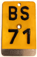 Velonummer Mofanummer Basel Stadt BS 71 - Number Plates