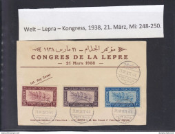 ÄGYPTEN - EGYPT - EGYPTIAN - EGITTO -  WELT-LEPRA-KONGRESS 1938 - FDC -  NUR FRONT - Usati