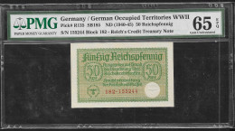 50 Reichspfennig Circulated In Greece During WW II PMG 65epq  GEM UNC ! - Autres & Non Classés