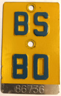 Velonummer Mofanummer Basel Stadt BS 80 - Number Plates