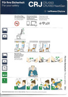 #3 Safety Card Lufthansa CRJ-900 - Consignes De Sécurité