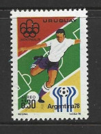Uruguay 1976 Soccer Olympic / World Cup 30c Airmail Single MNH - Neufs