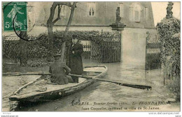 INONDATION 1910  JEAN COQUELIN QUITANT SA VILLA DE ST JAMES  SUPERBE PLAN TOP TB ETAT - Inondations De 1910