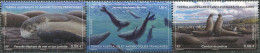 TAAF 2023. Southern Elephant Seal (Mirounga Leonina) (MNH OG) Block Of 3 Stamps - Neufs