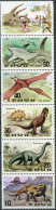 North Korea 1991. Fauna Of The Mesozoic (MNH OG) Block Of 6 Stamps - Corée Du Nord