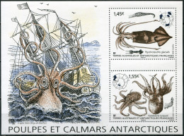 TAAF 2020. Antarctic Squid And Octopus (MNH OG) Souvenir Sheet - Neufs
