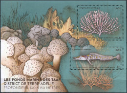 TAAF 2023. Endemic Marine Fauna Of Adele Island (MNH OG) Souvenir Sheet - Neufs