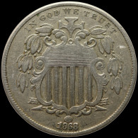 LaZooRo: United States Of America 5 Cents 1868 XF - 1866-83: Shield (Stemma)