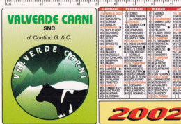 Calendarietto - Valverde Carni - Torino - Anno 2002 - Petit Format : 2001-...