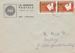 Belgique-1980--lettre ANDRIMONT Pour GROSBLIEDERSTROOF-57--Paire De Timbres"Foire De Liège" ,cachet --VERVIERS - Cartas & Documentos