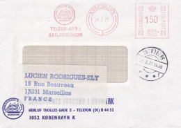 Danemark-1977--lettre COPENHAGUE Pour MARSEILLE-13 (France)--Empreinte Machine à Affranchir "SAILORUNION " - Covers & Documents