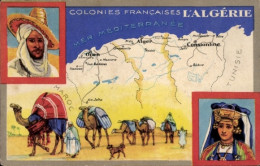 Landkarten CPA Französische Kolonien, Algerien, Karawane, Algerische Tracht - Autres & Non Classés