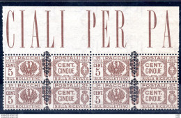 Pacchi Postali Cent. 5 Fregio Con Soprastampa Fortemente Spostata In Alto - Mint/hinged