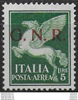 1943 Repubblica Sociale Aerea Lire 5 G.N.R. Brescia I MNH Sassone N. 123I - Altri & Non Classificati