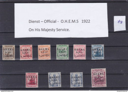 ÄGYPTEN - EGYPT - EGYPTIAN - DIENST - OFFICIAL - O.H.E.M.S. AUSGABE 1922 POSTFRISCH - M.N.H. - Servizio