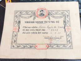 SOUTH Vietnam Sells Paper Certificate Of Merit During The Republic Of Vietnam Period-certificate Of Entry And Exit Certi - Documents Historiques