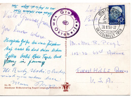 65188 - Bund - 1959 - 40Pfg Heuss II EF A LpAnsKte SoStpl MUENCHEN - OKTOBERFEST ... -> Forest Hills, NY (USA) - Beers