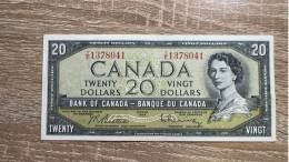 Canada ，20 Dollars，1954 Pick 80b，EF Condition - Canada