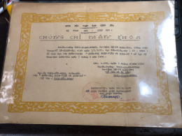 SOUTH Vietnam Sells Before 1958-name-thai Quan Hoang(giay-chung Chi-1pcs)paper Certificate Of Merit During The Republic - Documents Historiques