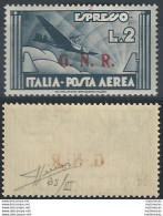1943 Repubblica Sociale Aerea Lire 2 G.N.R. Brescia III MNH Sassone N. 125III - Sonstige & Ohne Zuordnung