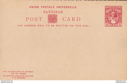 1899 ZANZIBAR, POSTAL CARD + REPLY HG 12  1+1 Anna Red - Other & Unclassified
