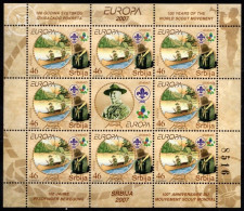 SERBIA 2007 MNH SS, CEPT, Scout, Scouting - Used Stamps