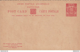 1904 ZANZIBAR, POSTAL CARD + REPLY HG 16 1+1 Anna Red - Other & Unclassified