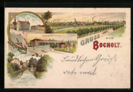 Lithographie Bocholt, Ortsansicht Mit Bahnhofstrasse  - Bocholt