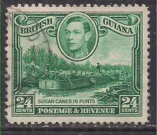 British Guiana 1938 - 52 KGV1 24ct Green Sugar Cane Used SG 312a ( J1035 ) - British Guiana (...-1966)