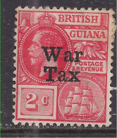 British Guiana 1918 KGV 2ct Scarlet MM Ovpt War Tax SG 271 ( K421 ) - Guyane Britannique (...-1966)