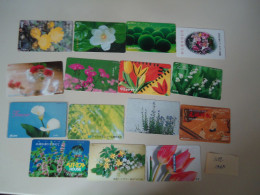 JAPAN   NNT TICKETS METRO BUS TRAINS CARDS    LOT OF  15 FLOWERS - Japon