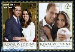 New Zealand 2011 Royal Wedding 2v , Mint NH, History - Kings & Queens (Royalty) - Neufs
