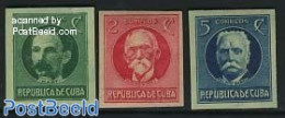 Cuba 1925 Politicians 3v Imperforated, Mint NH, History - Politicians - Ungebraucht